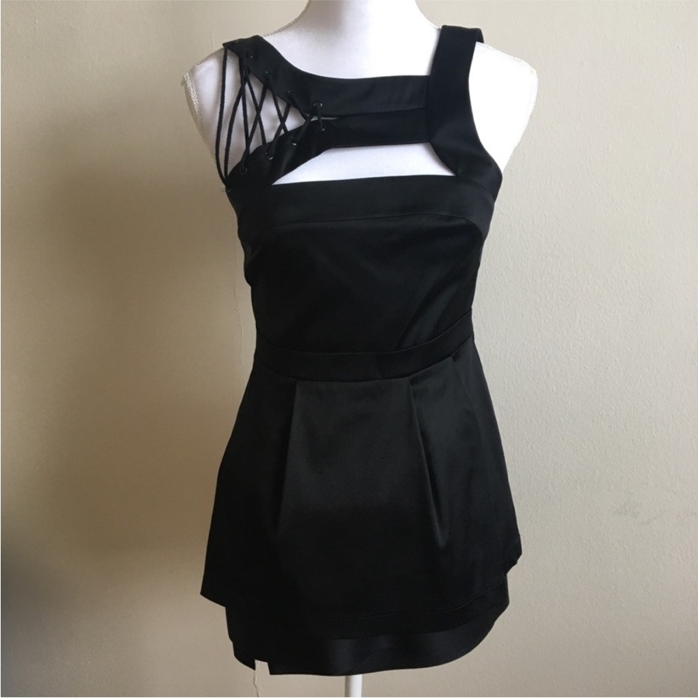 NWOT BCBGMaxAzria Black Silk Lace Dress